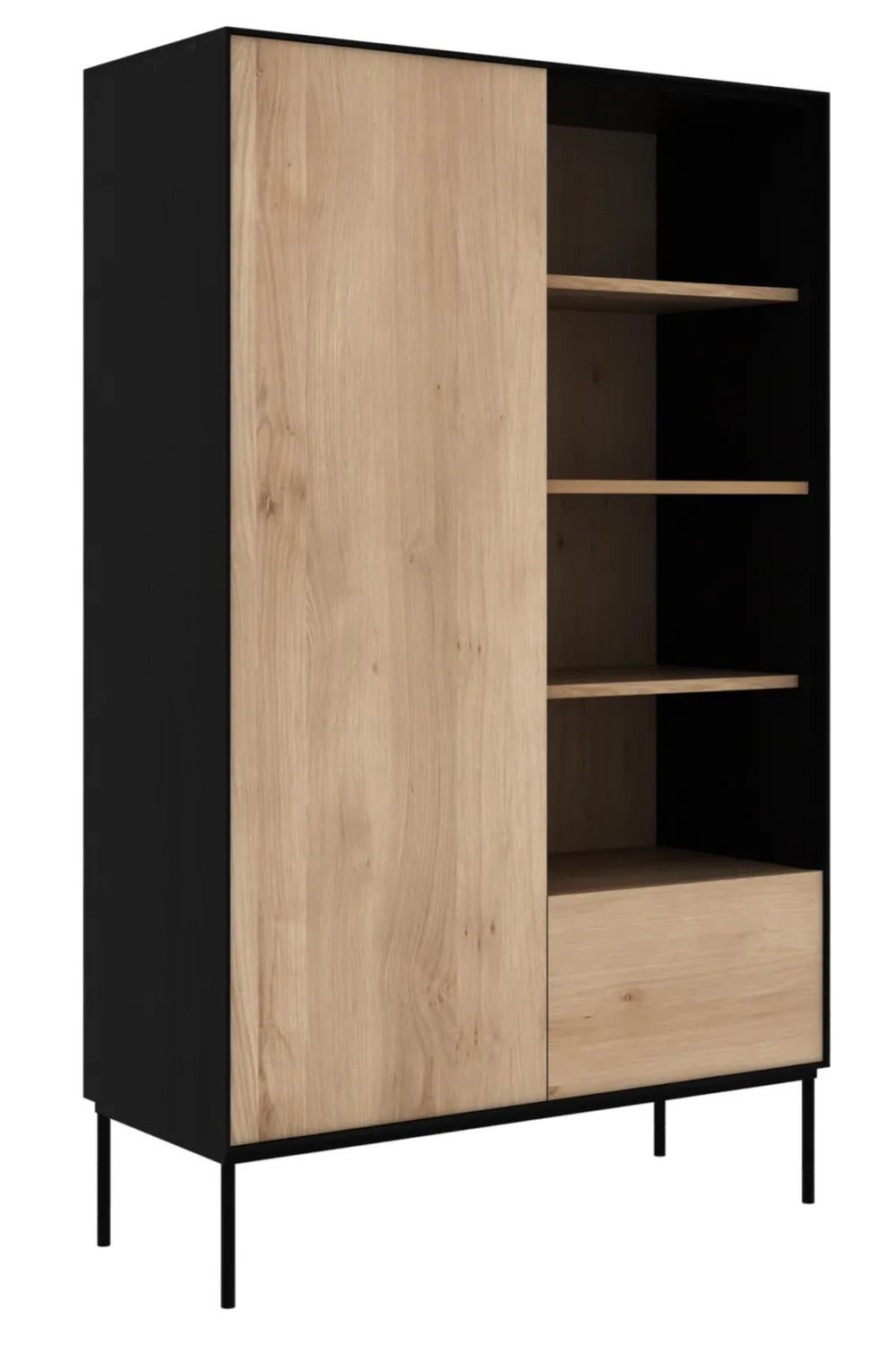 1-Door Oak Wood Cabinet | Ethnicraft Blackbird