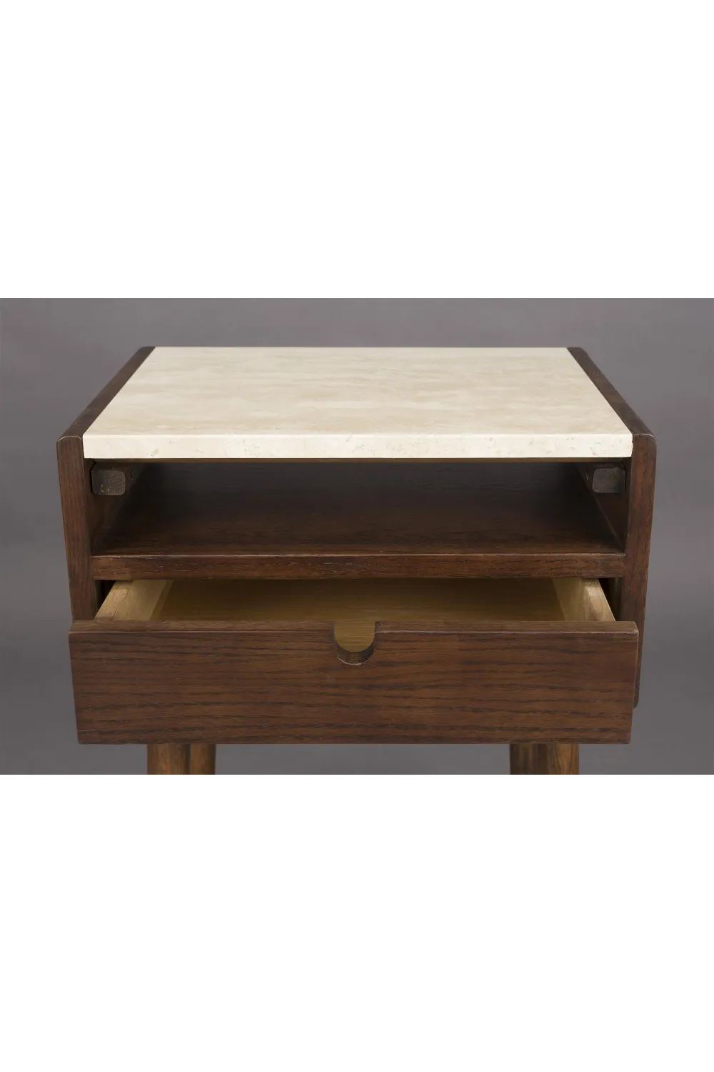 1-Drawer Travertine Side Table/Bedstand | Dutchbone Arda