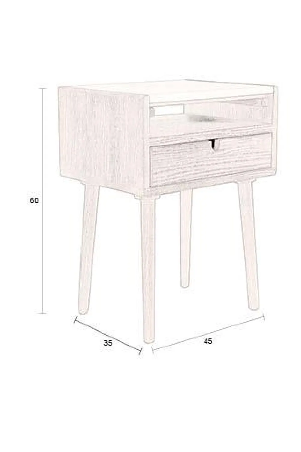 1-Drawer Travertine Side Table/Bedstand | Dutchbone Arda