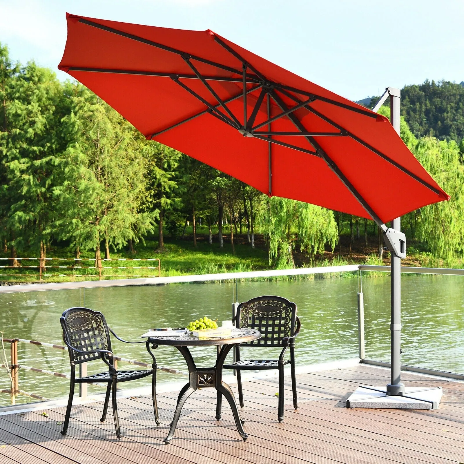 11ft Patio Offset Umbrella - Orange