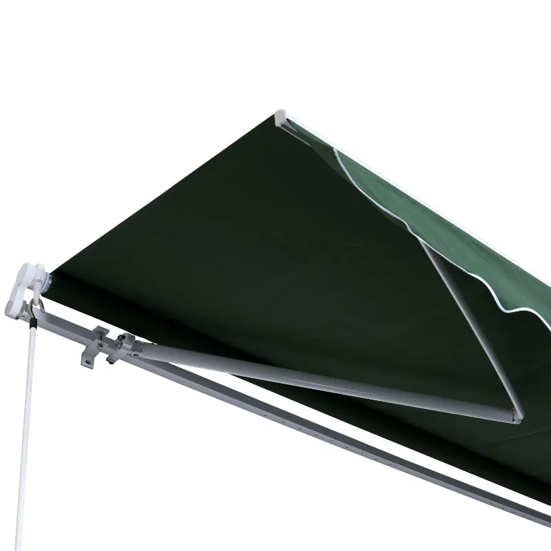 12x8.2ft Manual Retractable Patio Awning - Green