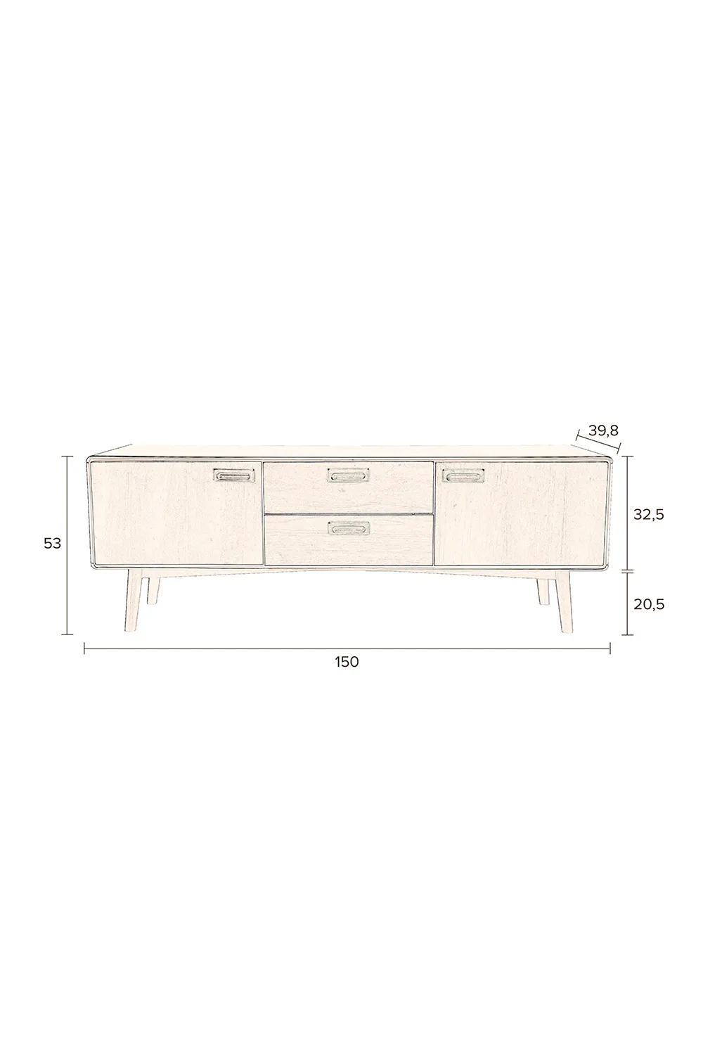 2-Door Wood Sideboard | Dutchbone Juju