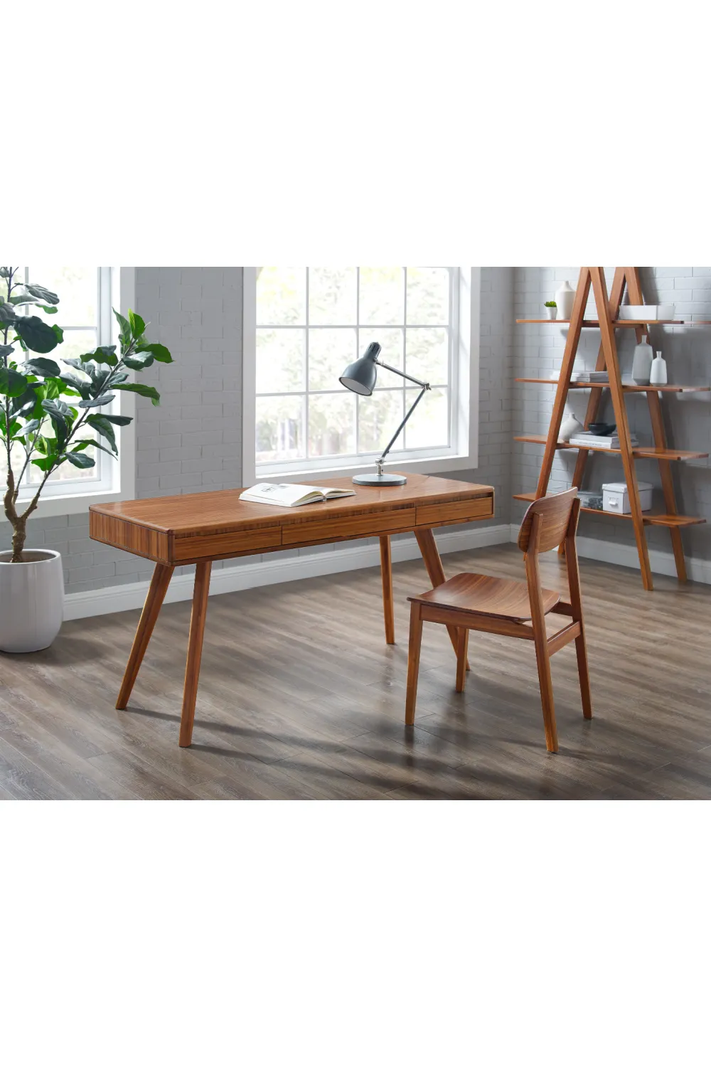 3-Drawer Bamboo Writing Desk | Greenington Currant