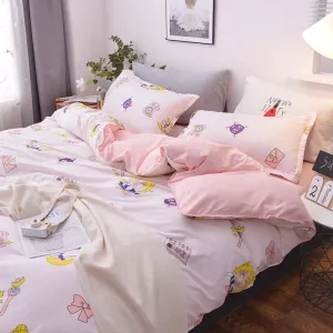 3/4pcs set Kawaii Anime Cotton Bedding Set