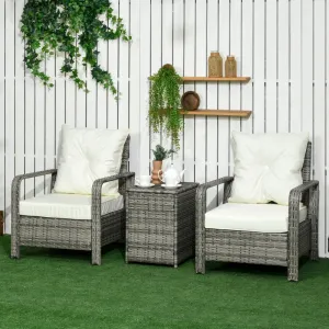 3pc Patio Rattan Furniture Sofa Set - Beige