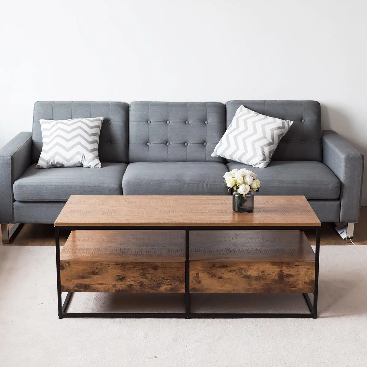 47" 2-Tier Coffee Table - Brown