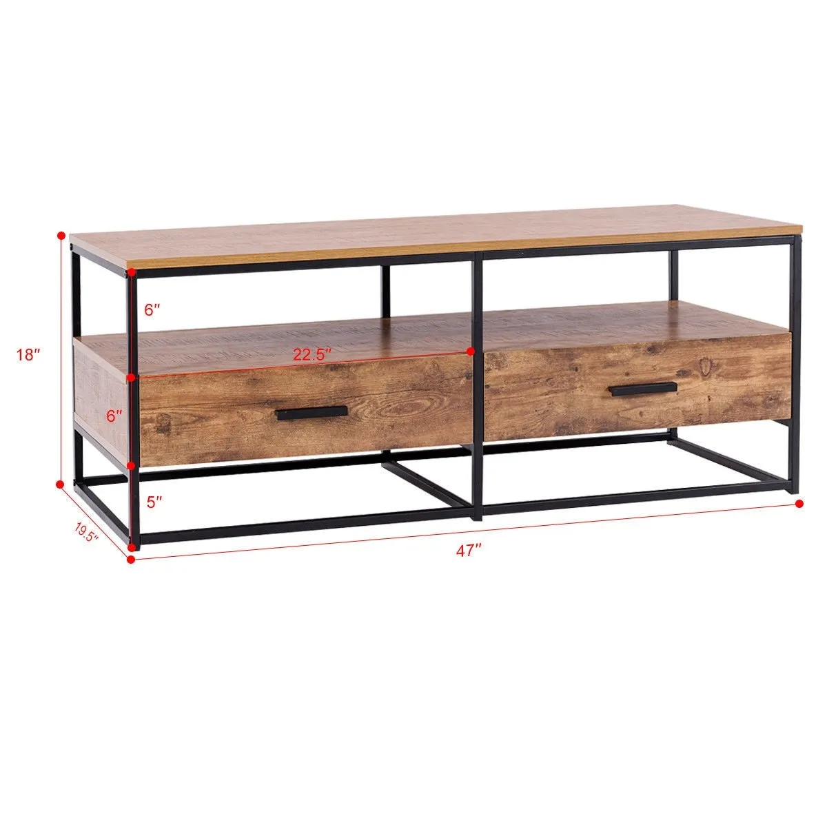 47" 2-Tier Coffee Table - Brown