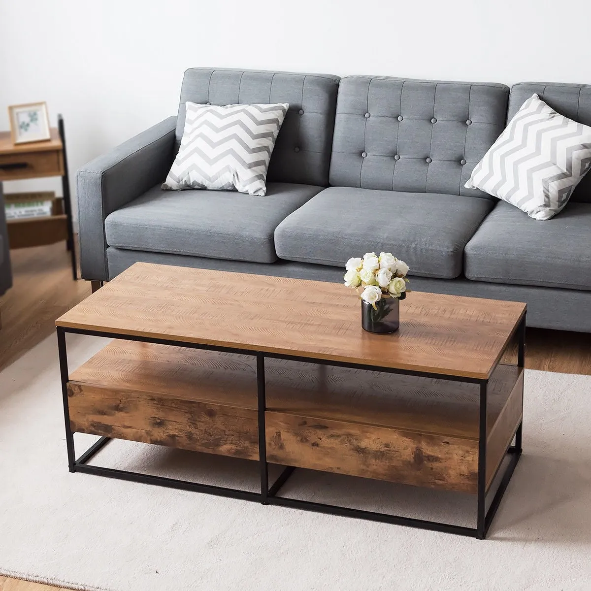 47" 2-Tier Coffee Table - Brown