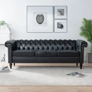 83.66 Inch Width Traditional  Square Arm removable cushion 3 seater Sofa