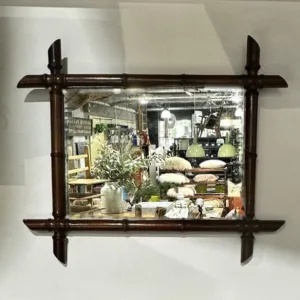 A COLLECTION OF VINTAGE MIRRORS: French Vintage Faux Bamboo Mirror