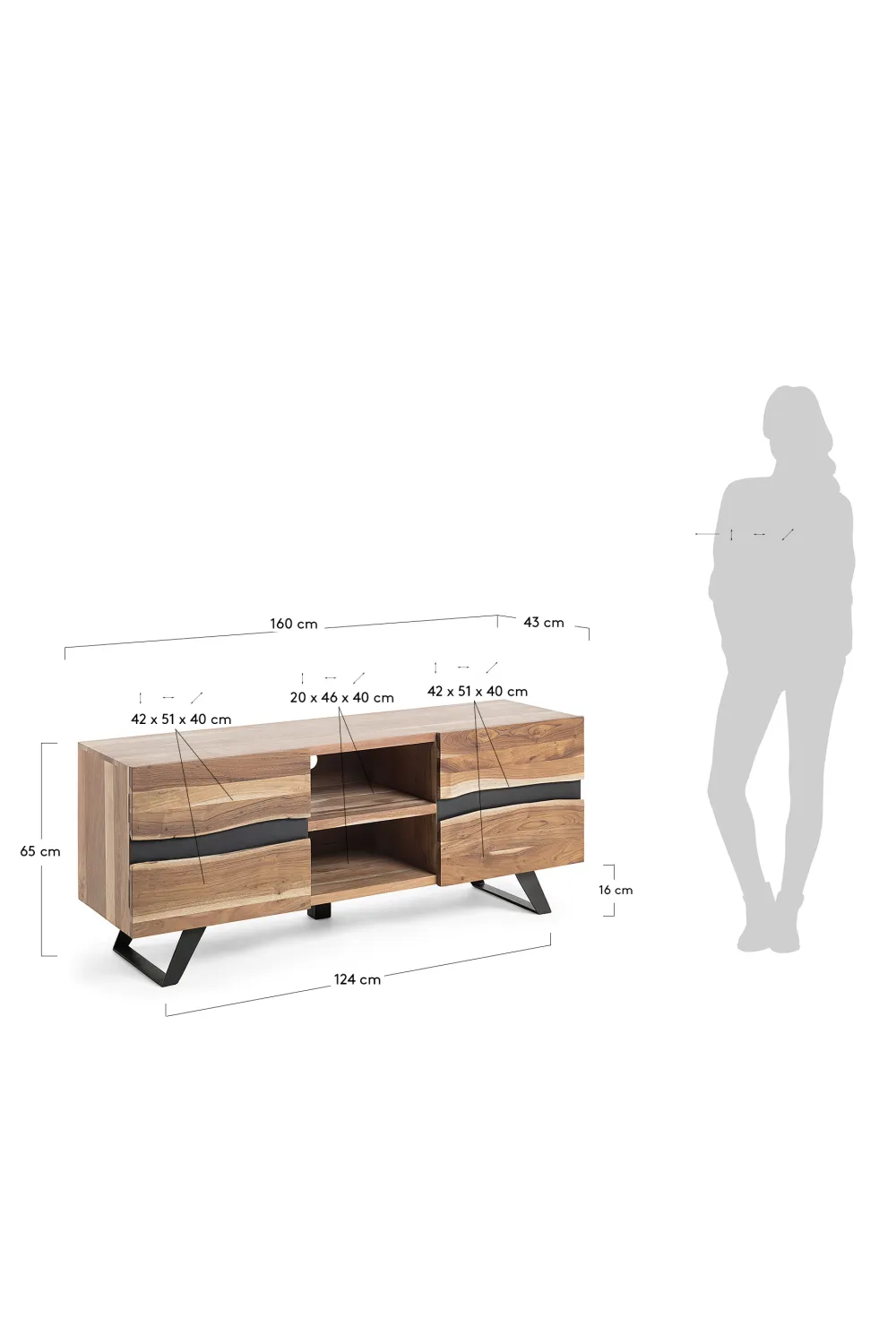 Acacia Wood TV Cabinet | La Forma Uxia