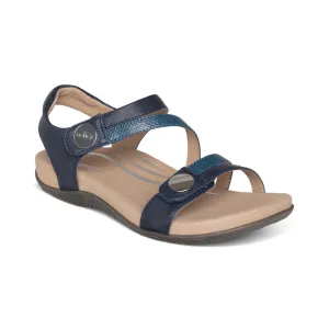 Aetrex Jess Adjustable Quarter Strap Sandal in  Navy