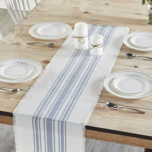 Antique White Stripe Blue Indoor/Outdoor Runner 12x48