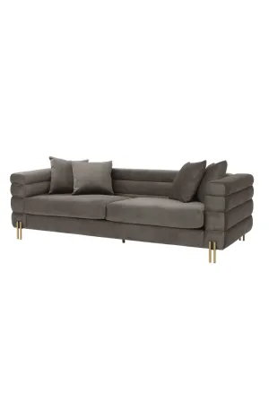 Art Deco Gray Velvet Sofa | Eichholtz York