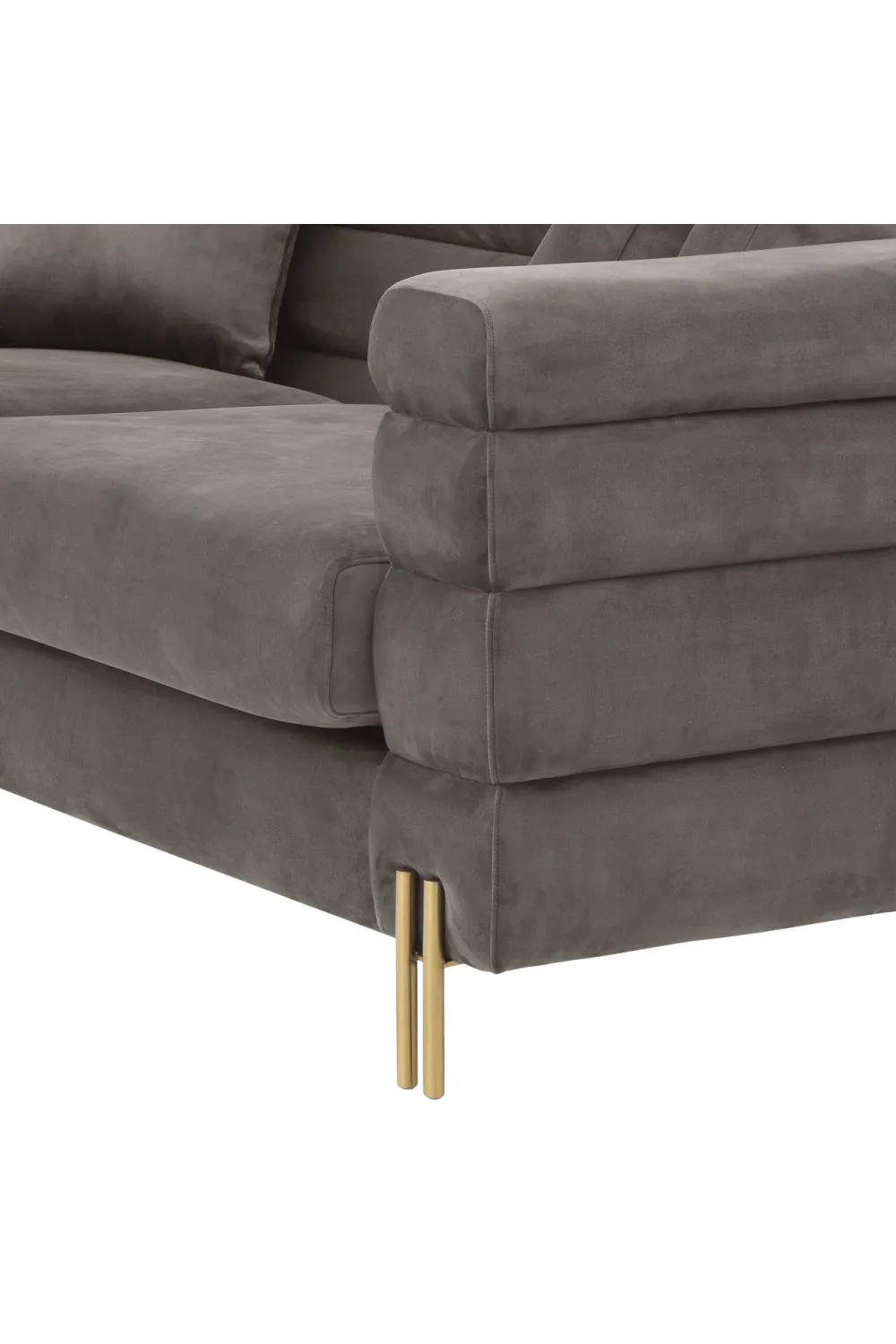 Art Deco Gray Velvet Sofa | Eichholtz York