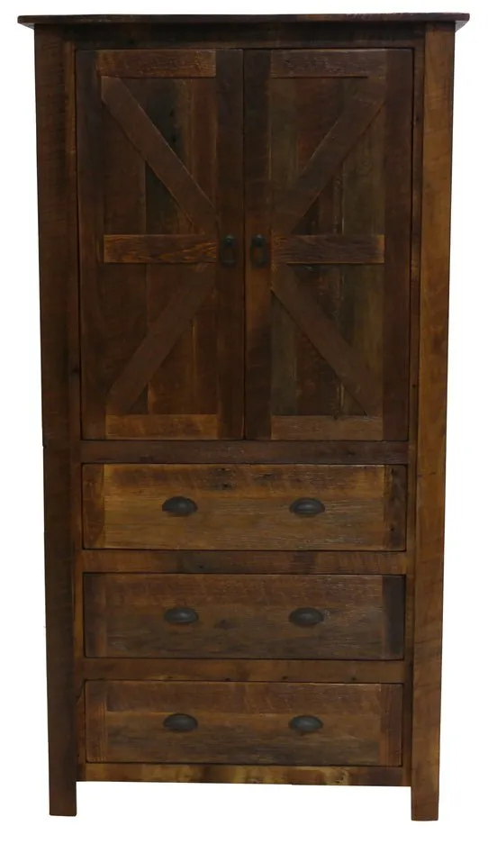 Barnwood 3-Drawer Armoire