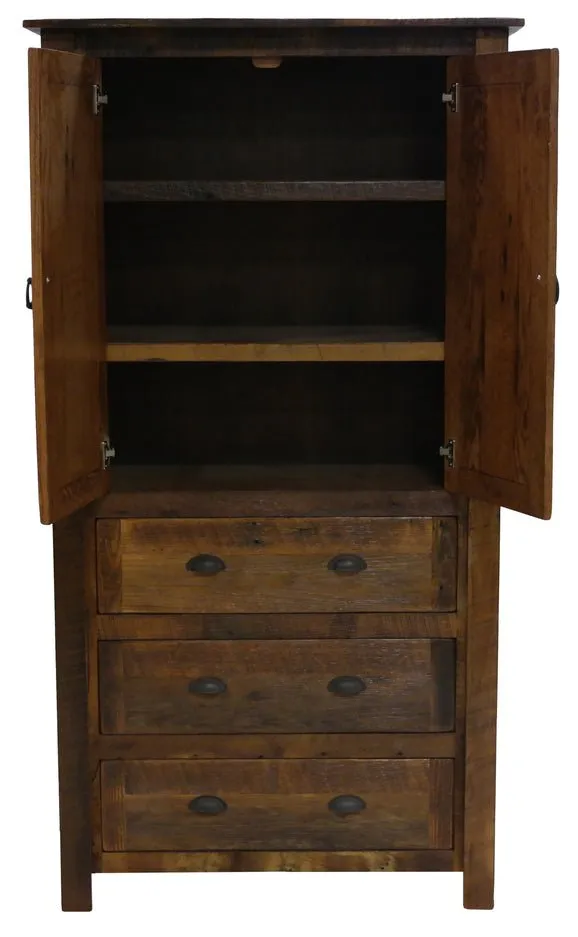 Barnwood 3-Drawer Armoire