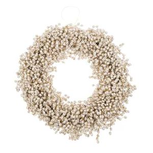 Beaded Berry Wreath - Ivory