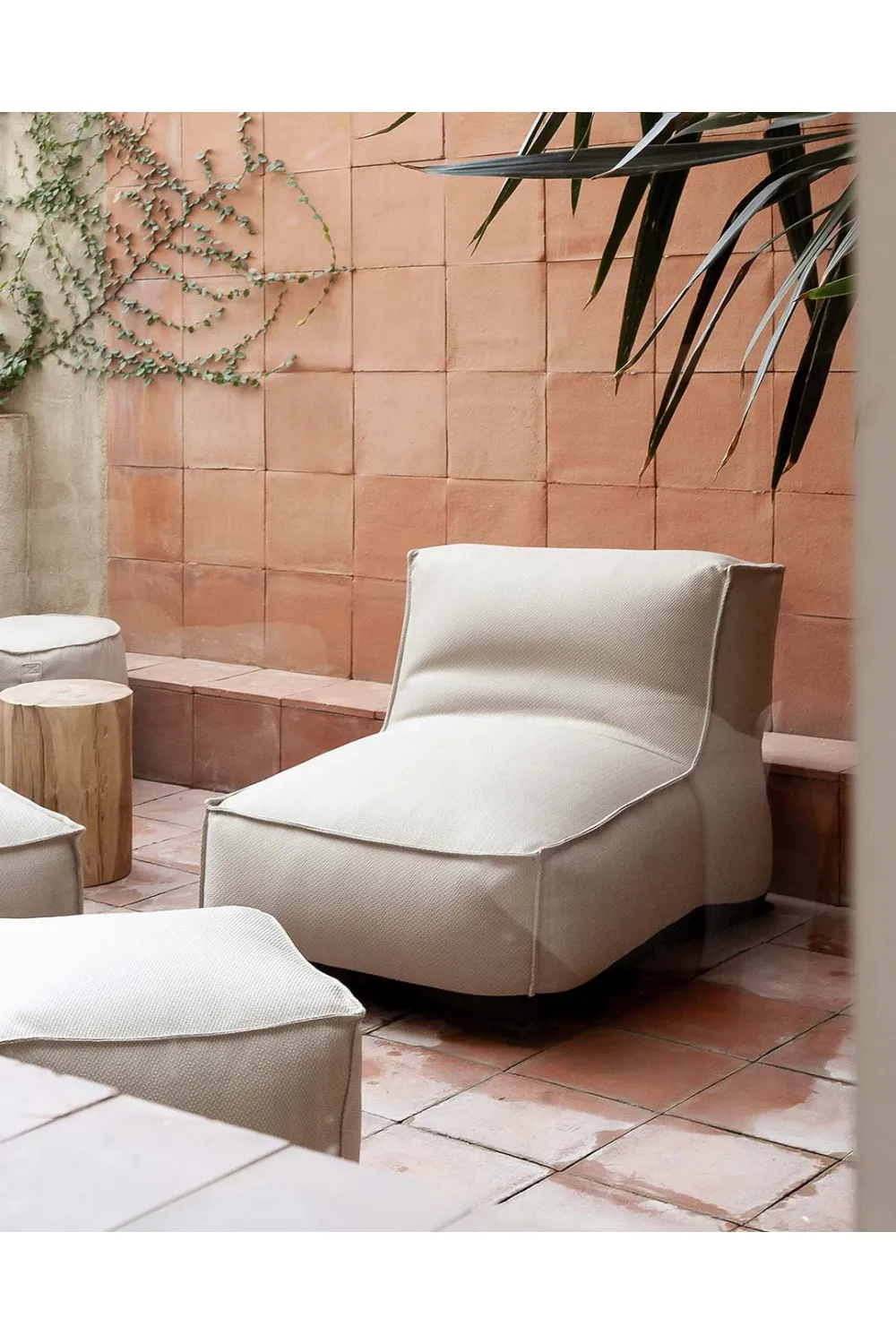 Beige Outdoor 1-Seater Sofa | Dareels Caccini