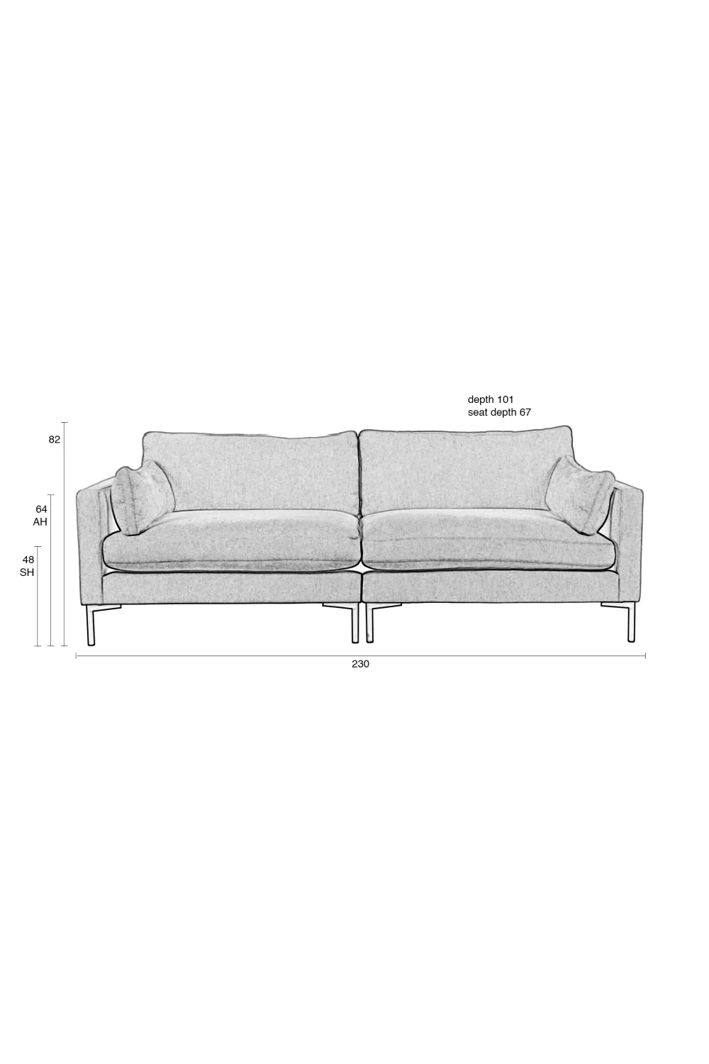 Beige Upholstered 3-Seater Sofa | Zuiver Summer