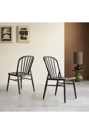 Black Acacia Dining Chair Set (2) | Tikamoon Leonor