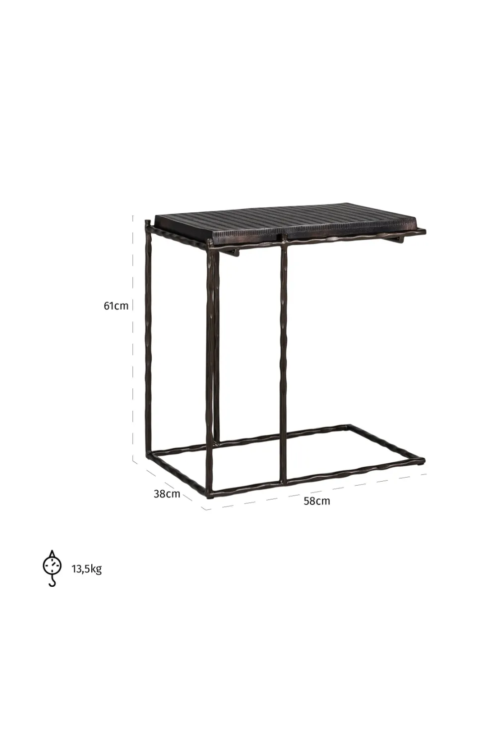 Black Aluminum Sofa Table | OROA Ventana