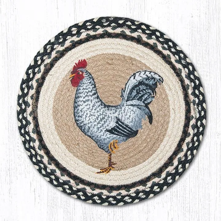 Black & White Rooster Chair Pad