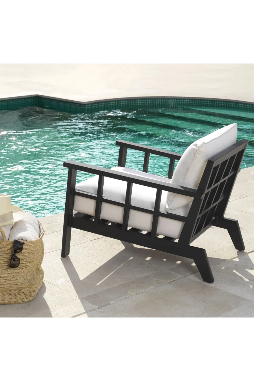 Black Beige Sunbrella Outdoor Chair | Eichholtz Cap-Ferrat