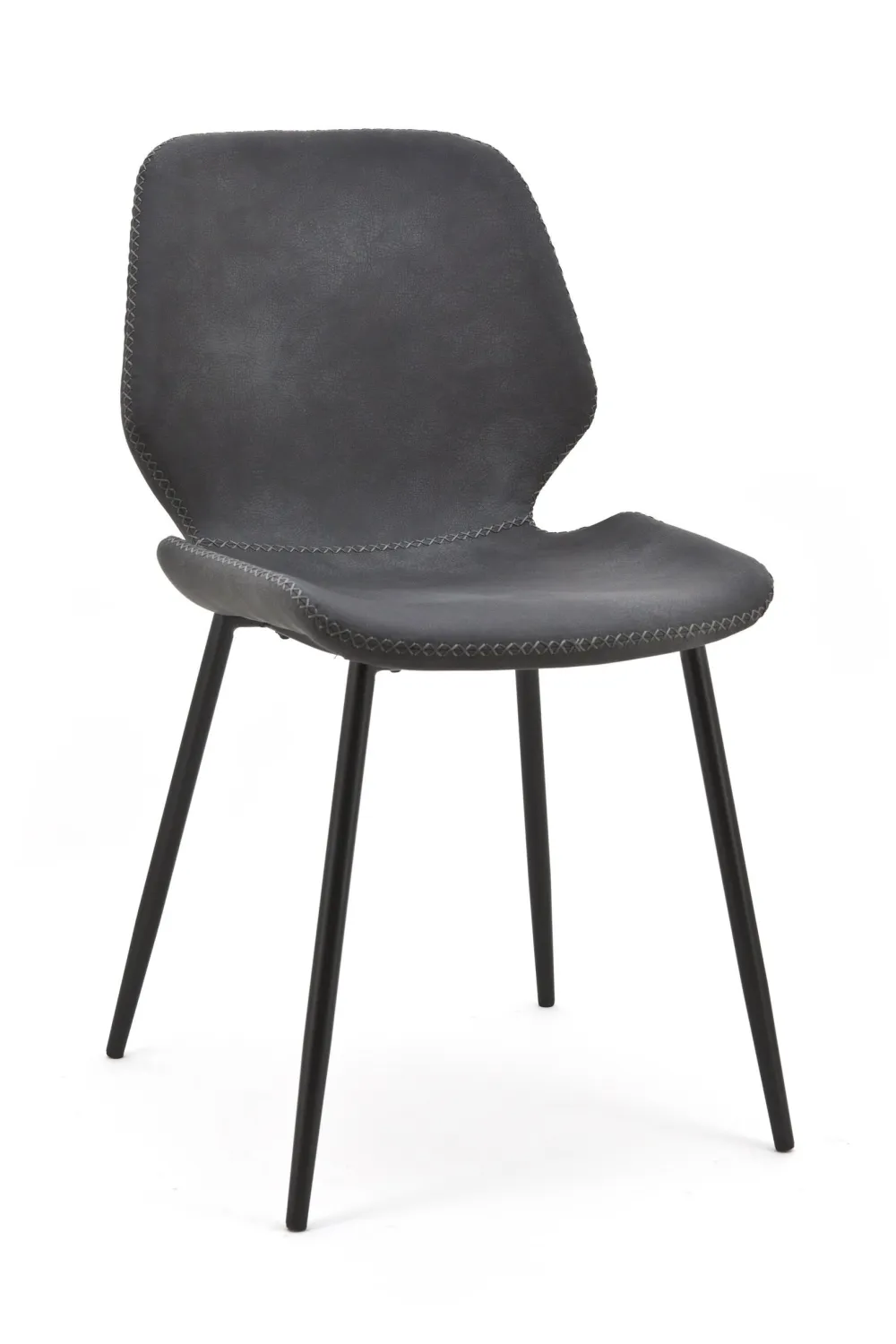 Black Leather Dining Chairs (2) | By-Boo Seashell