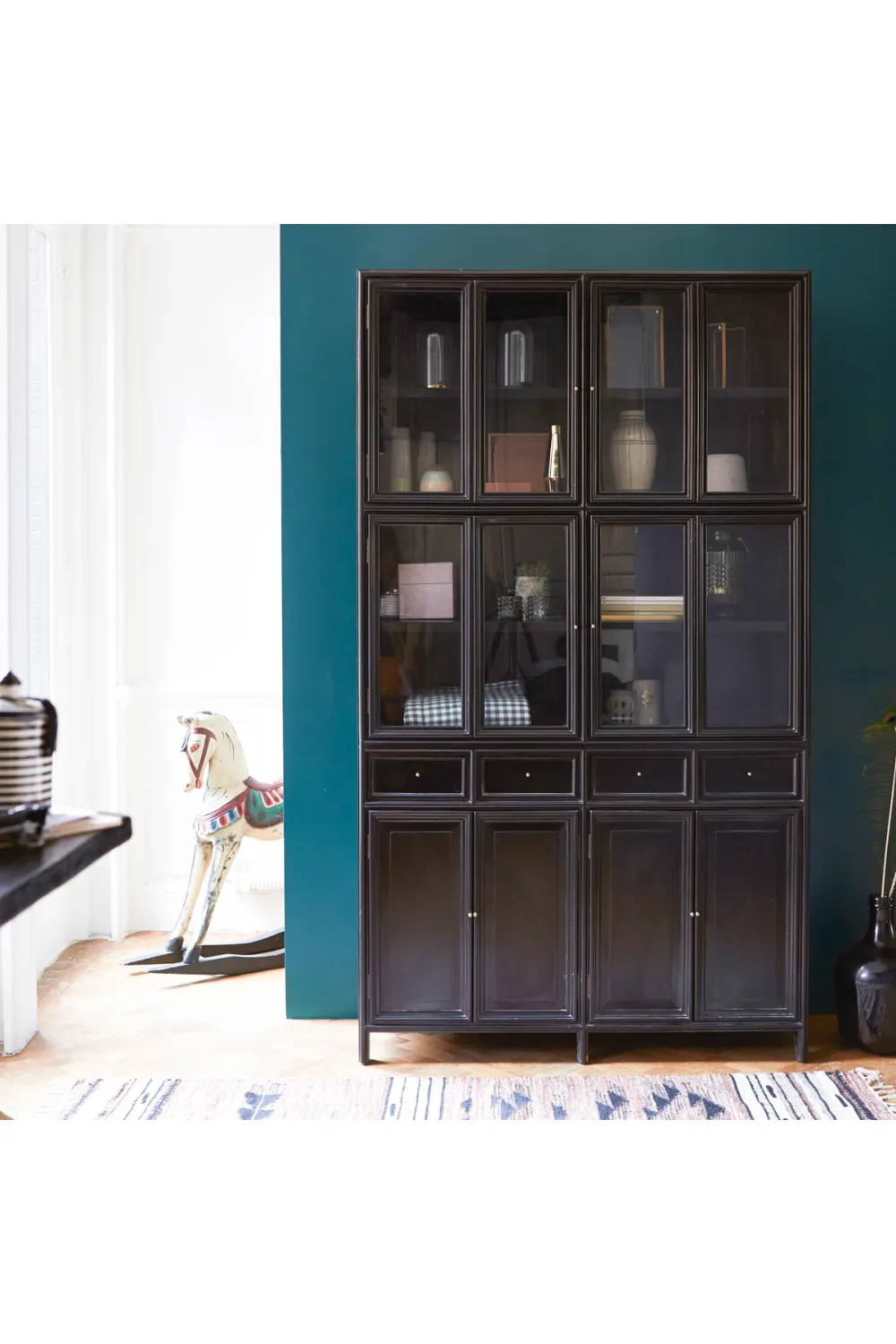 Black Mahogany Display Cabinet | Tikamoon Anna