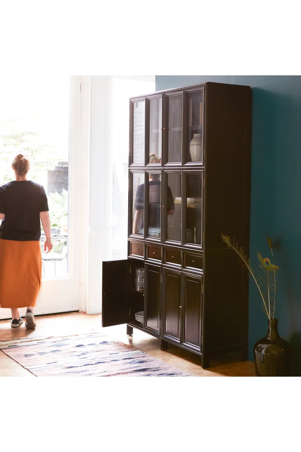 Black Mahogany Display Cabinet | Tikamoon Anna