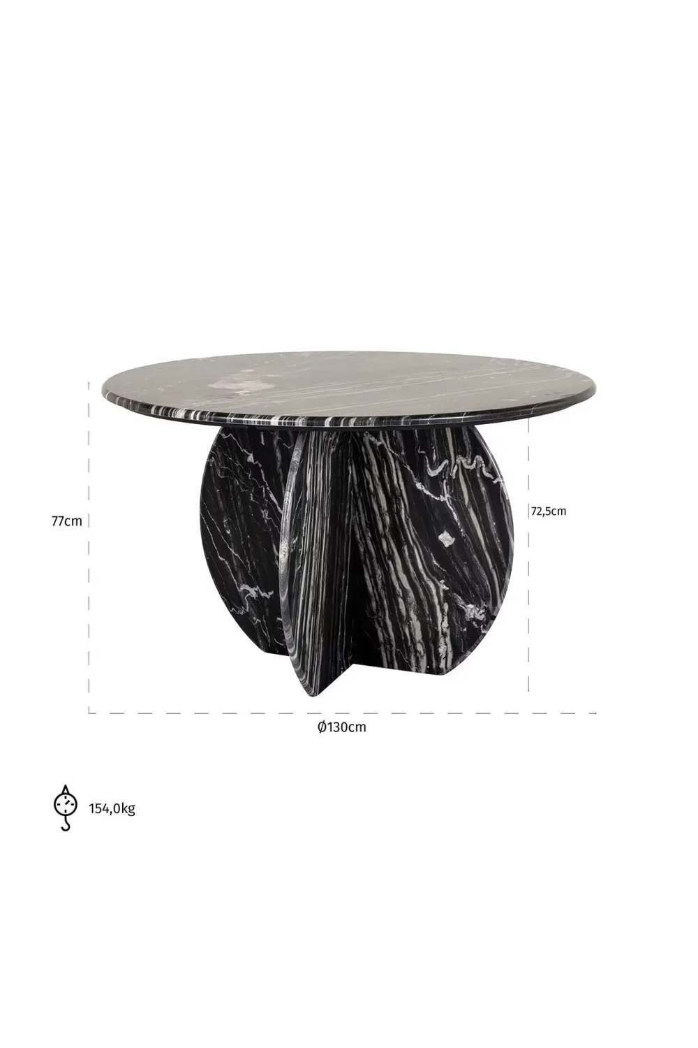 Black Marble Round Dining Table | OROA Bancroft