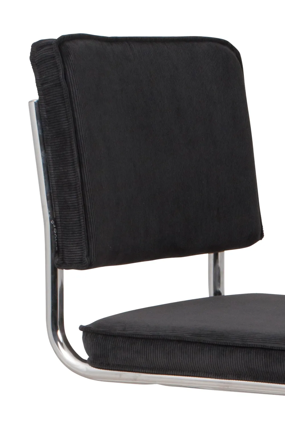 Black Rib Upholstered Dining Chairs (2) | Zuiver Ridge Kink