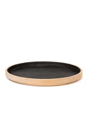 Black Teak Circular Tray | Dareels Dark