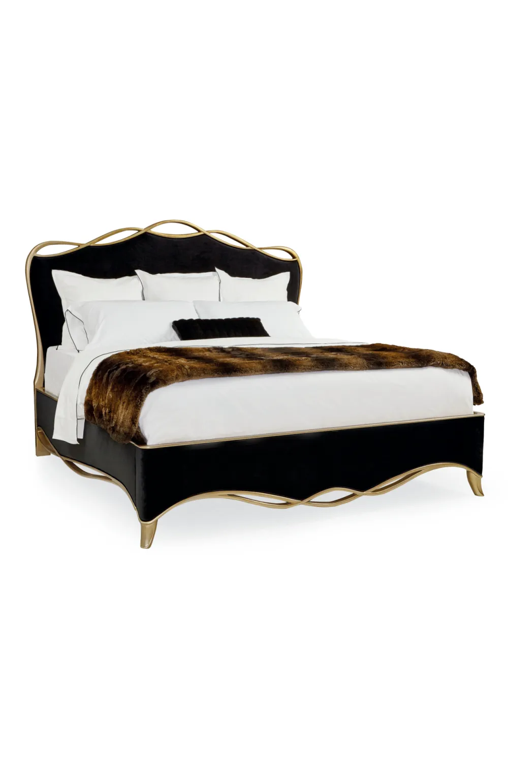 Black Velvet Modern Bed | Caracole The Ribbon King