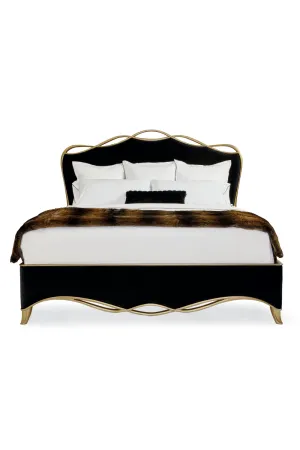 Black Velvet Modern Bed | Caracole The Ribbon King