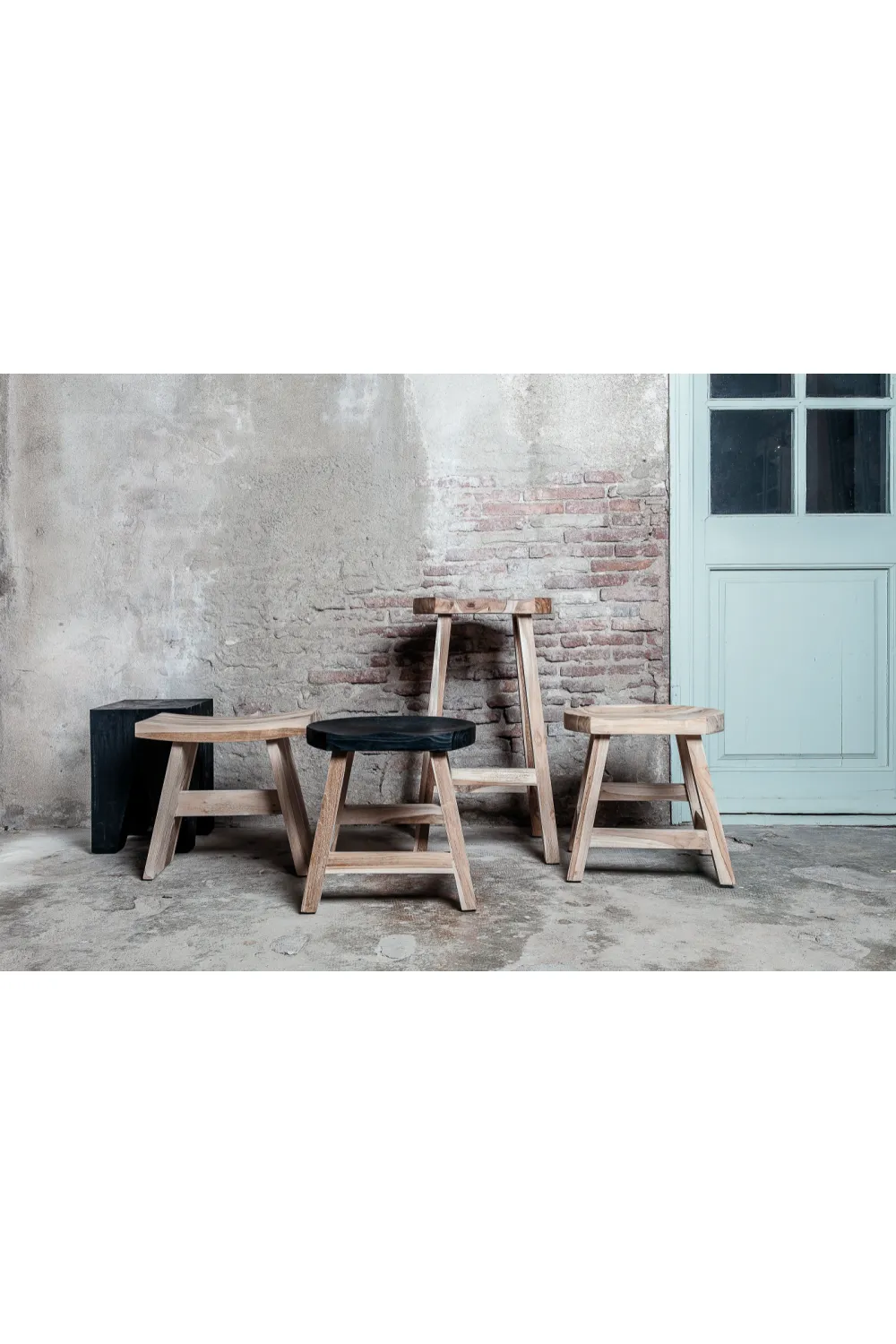 Black Wooden Seat Stool | Dareels King