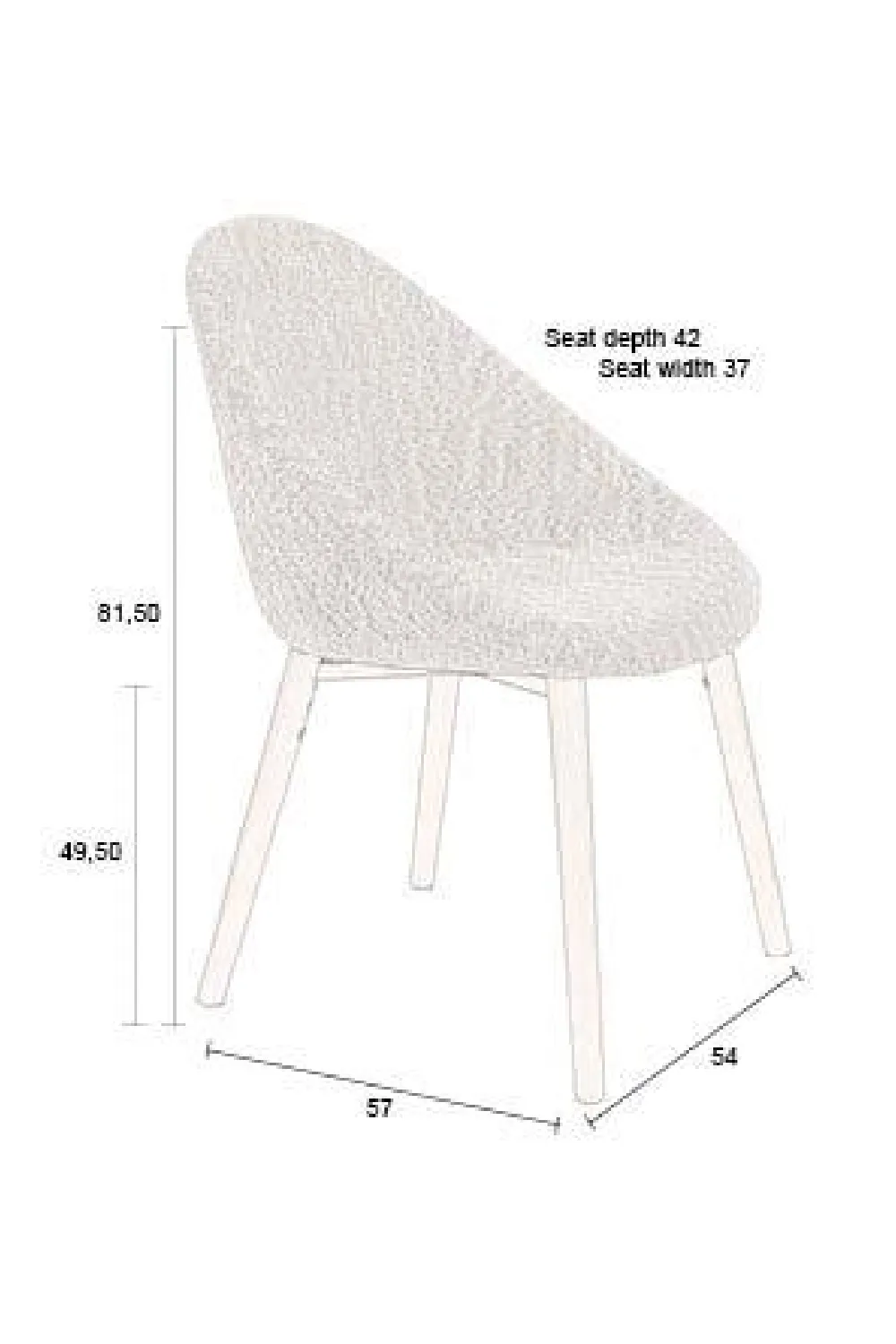 Bouclé Tub Dining Chairs (2) | Dutchbone Fenna