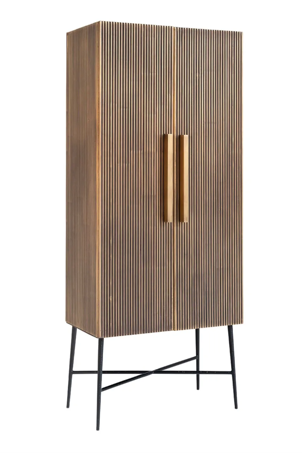 Brass 2-Door Modern Cabinet | OROA Ironville