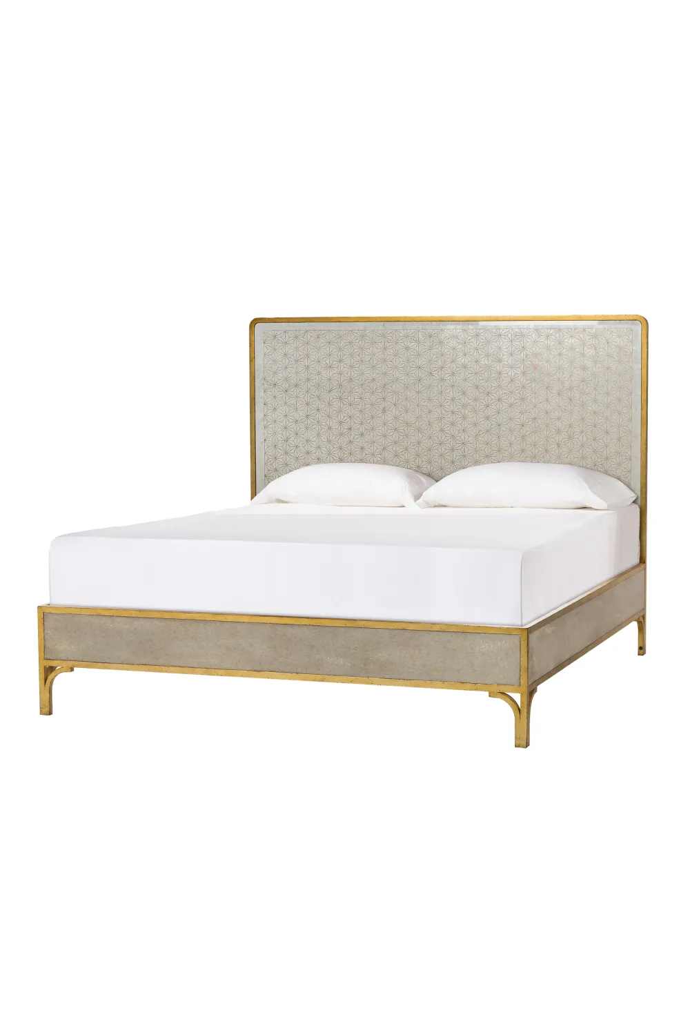 Brass Wood Framed Mirror King Bed | Andrew Martin Gilded Star