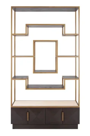 Brown Oak Display Cabinet | OROA Claremont