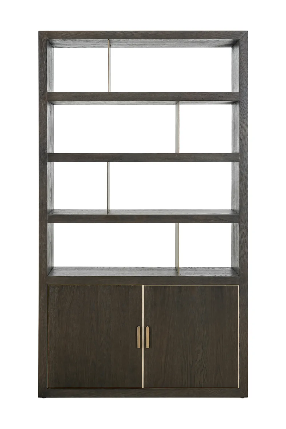 Brown Oak Staggered Display Cabinet | OROA Rivertree