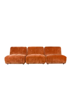 Brown Velvet 3-Seater Sofa | Dutchbone Giada