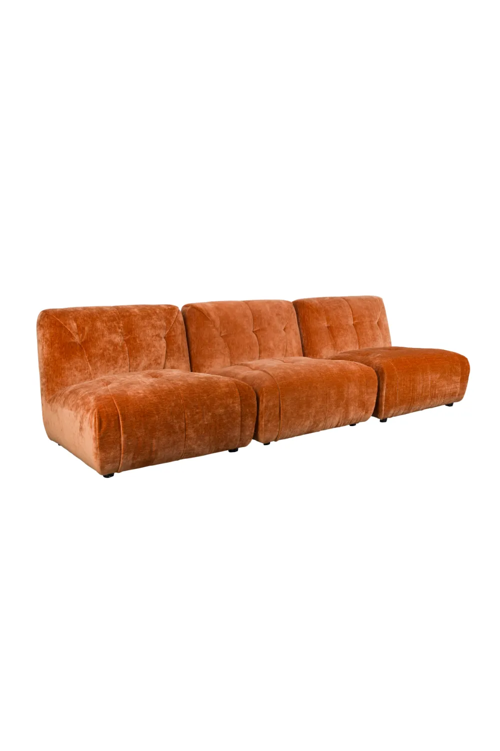 Brown Velvet 3-Seater Sofa | Dutchbone Giada