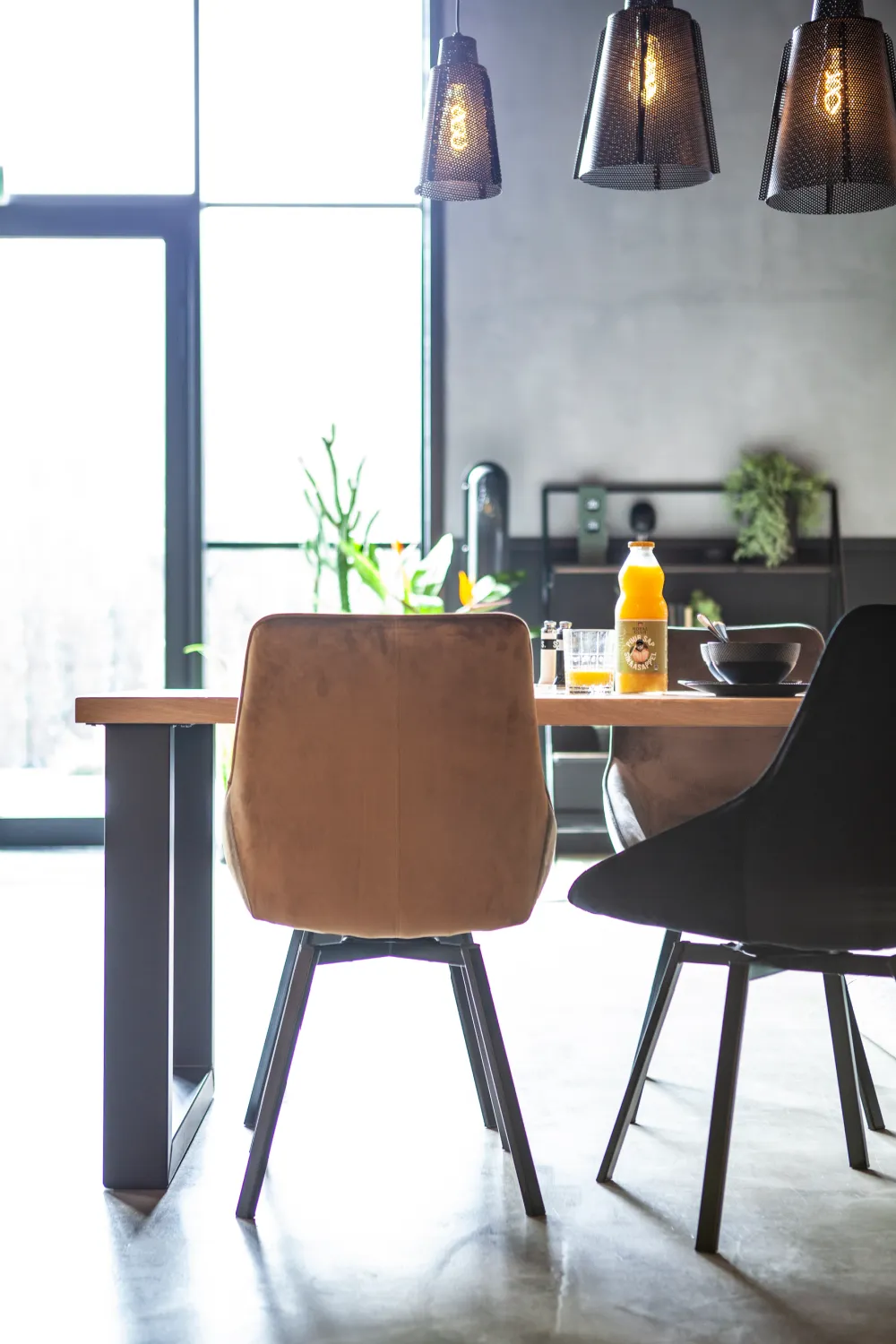 Brown Velvet Dining Chairs (2) | By-Boo Beau