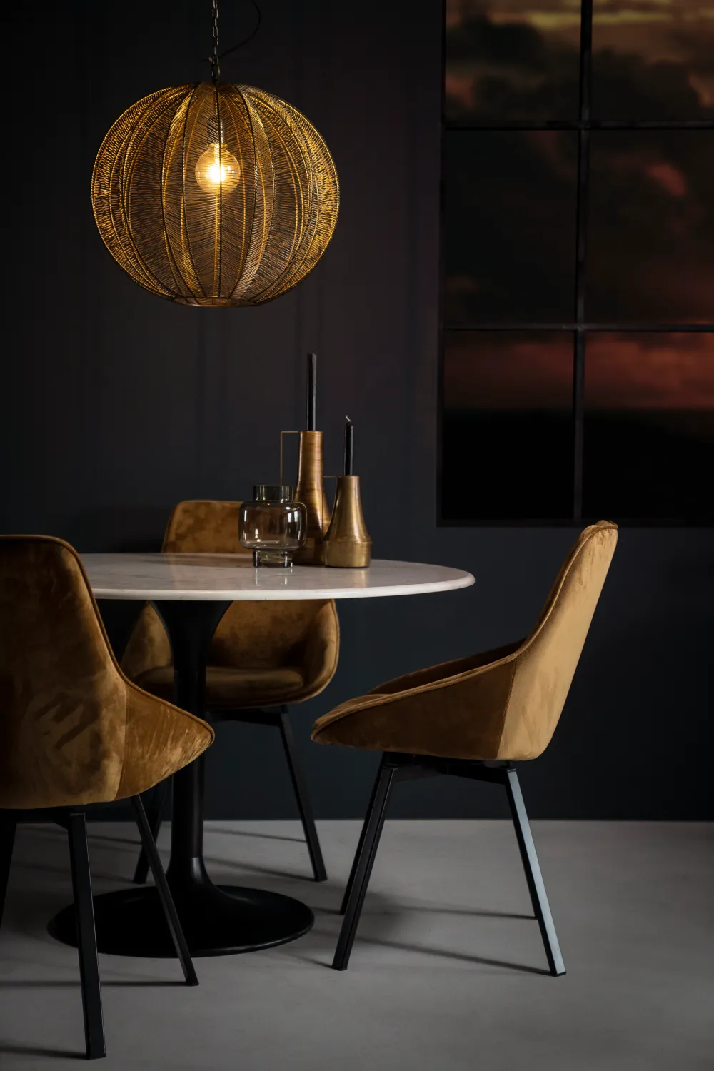 Brown Velvet Dining Chairs (2) | By-Boo Beau