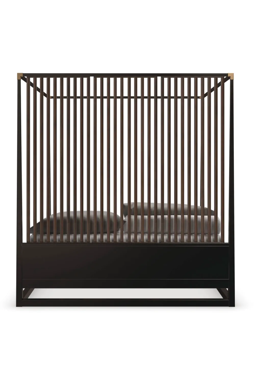 Brown Wooden Canopy Bed | Caracole Pinstripe