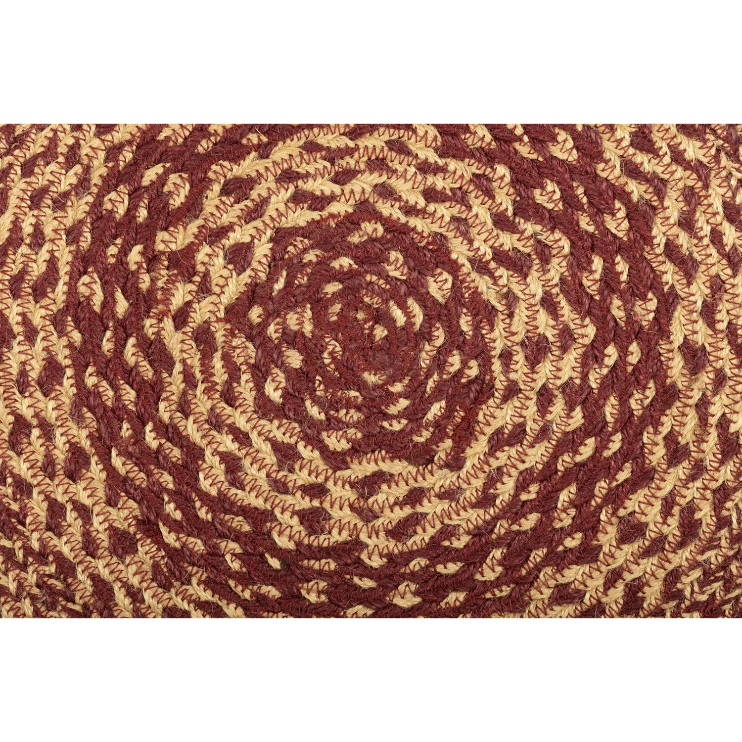 Burgundy Tan Jute Chair Pad 15 inch Diameter Set of 6