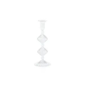 Candeliere Glass Taper Holder - Clear - 10 in