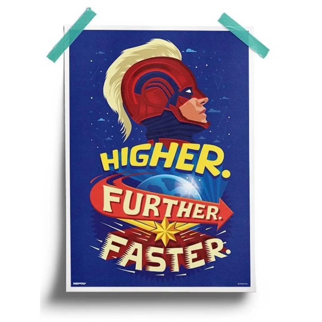 Captain Marvel: Higher Further Faster - Marvel Official Poster